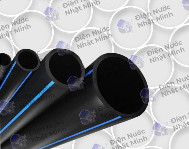 Ống nhựa HDPE Tiền Phong màu đen sọc xanh