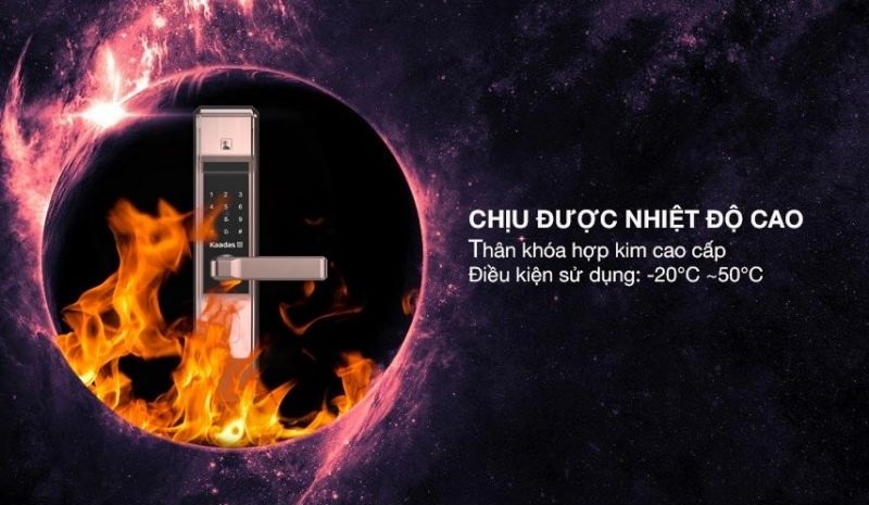 Khóa cửa chống cháy Kaadas đúc từ hợp kim nguyên khối chịu nhiệt độ cao