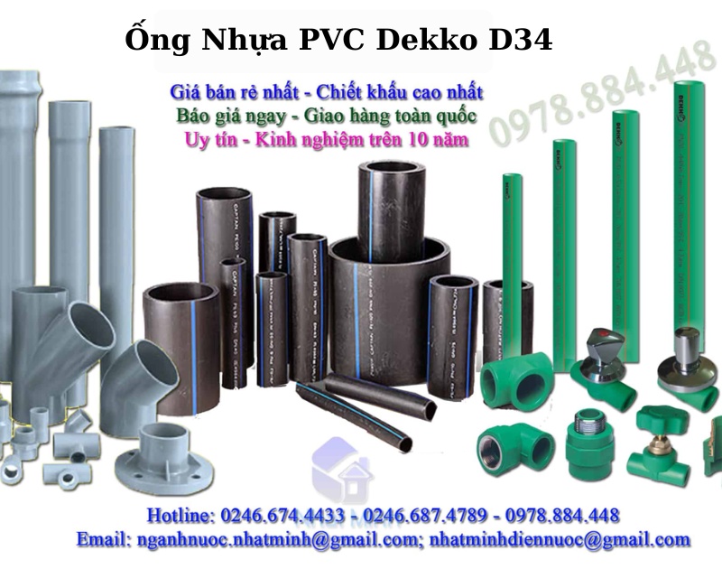 Giá Ống Nhựa PVC Dekko Đường Kính Phi 34