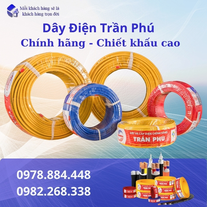 Dây điện Trần Phú chính hãng, chiết khấu cao