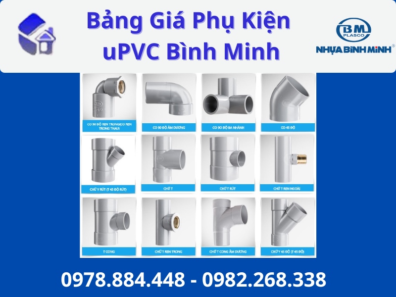 Bảng giá phụ kiện uPVC Bình Minh