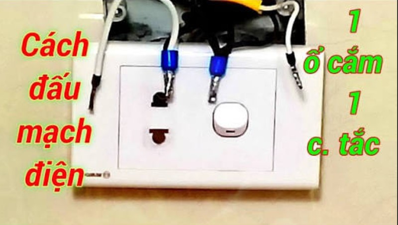Hướng dẫn đấu điện 1 công tắc 1 ổ cắm panasonic