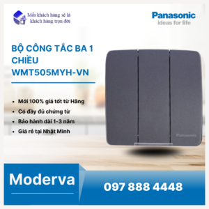 Bộ công tắc ba 1 chiều WMT505MYH-VN Minerva Chính hãng