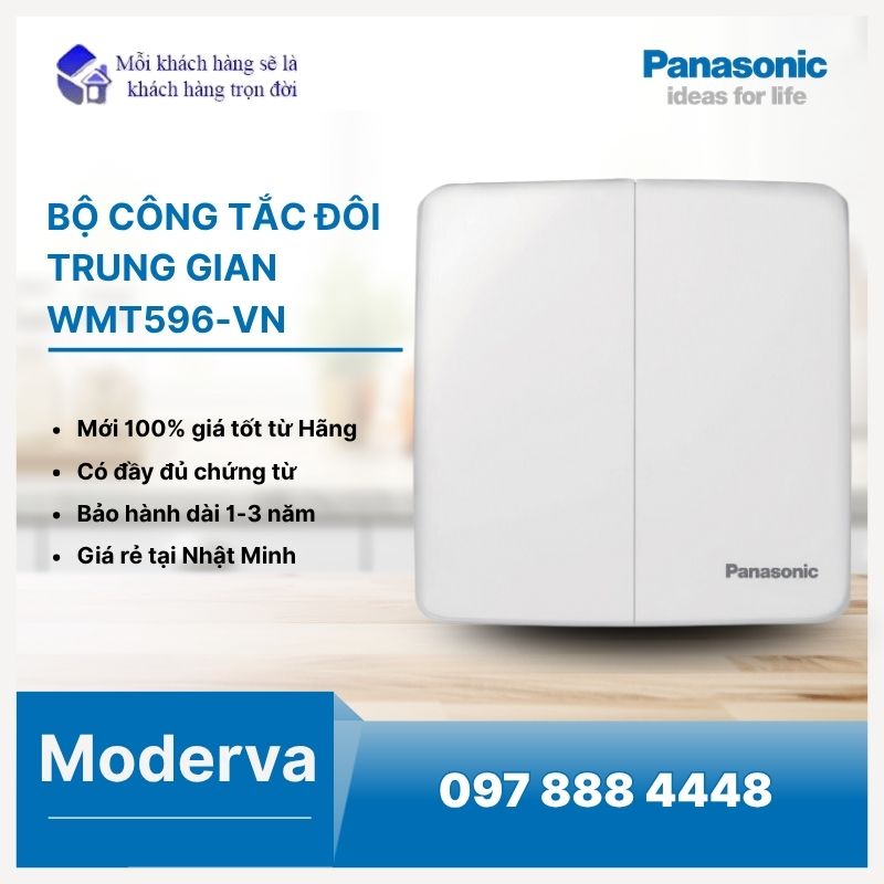 Bộ công tắc đôi trung gian WMT596-VN Minerva